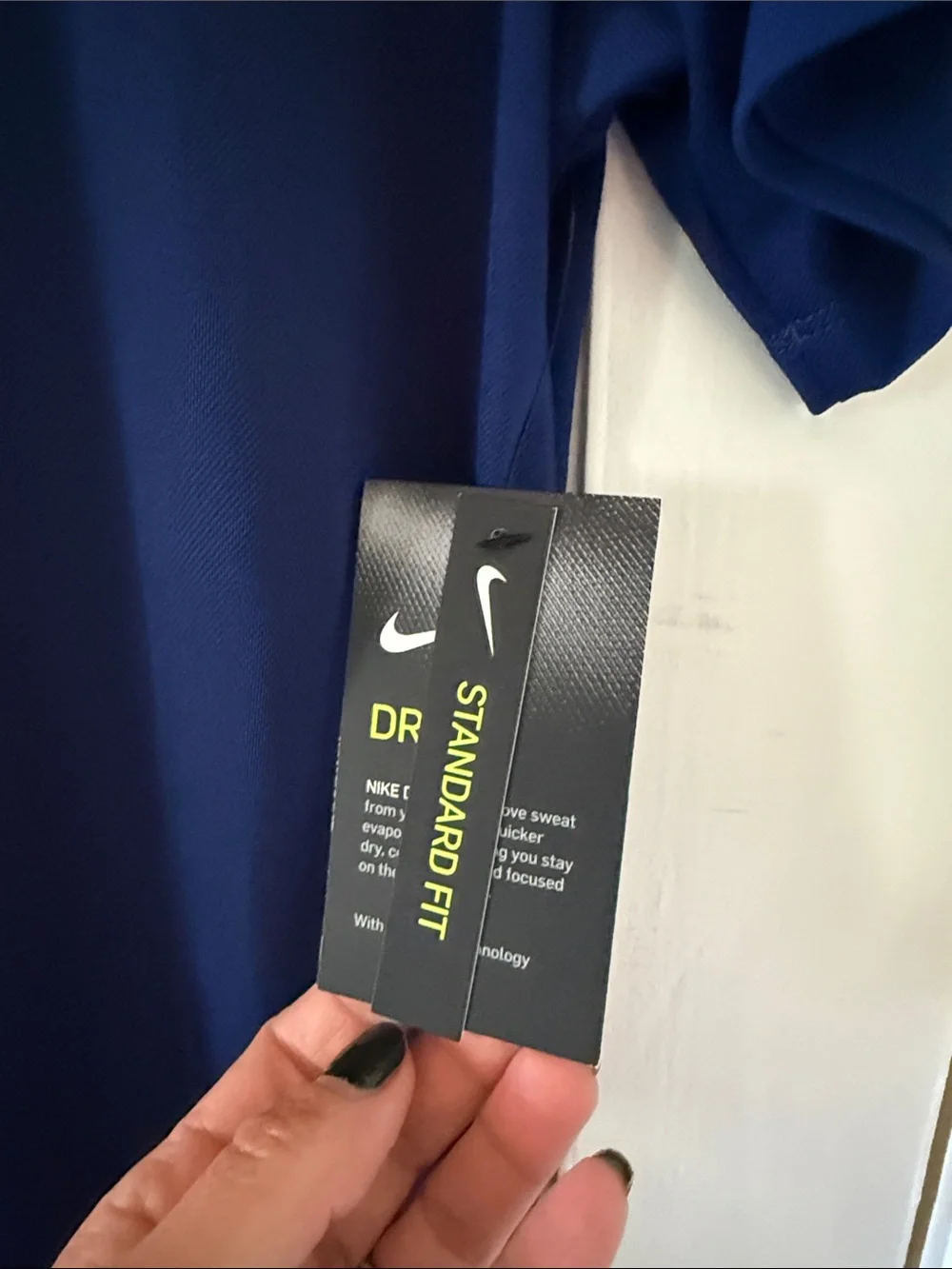 Nike Men’s Royal Blue Dri-FIT Henley Golf Polo with Swoosh